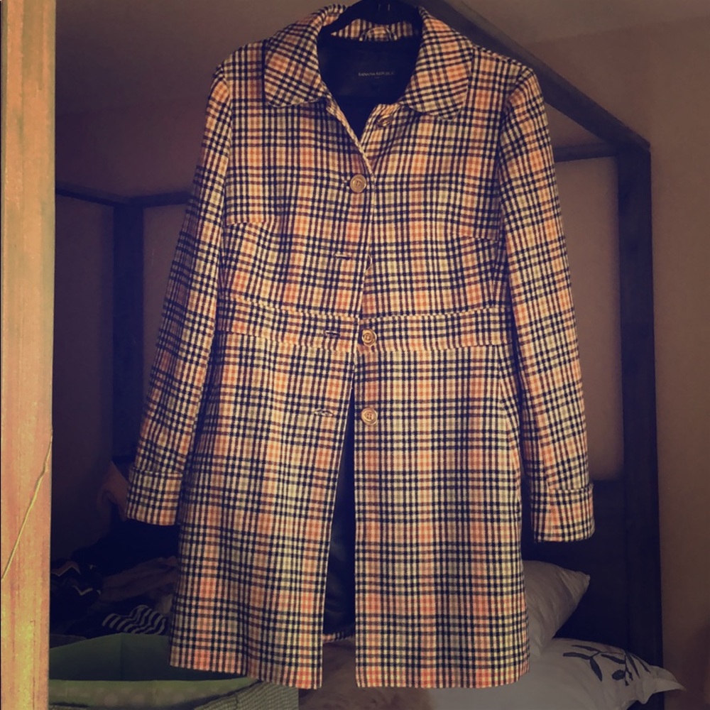 Wool fitted pea coat